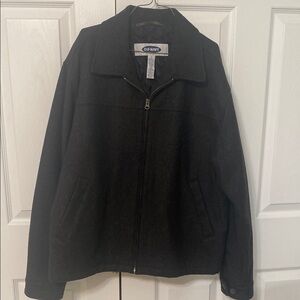 Old Navy Wool Charcoal Zip-Up Jacket